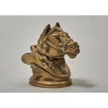 A BRASS HORSE'S HEAD IN A COLAR NOVELTY BRASS INKWELL, LATE 19TH C, 10CM H Condition reportPlay in