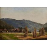 NORWEGIAN SCHOOL, 19TH CENTURY - LANDSCAPE, INDISTINCTLY SIGNED, OIL ON BOARD, 25 X 36.5CM Condition