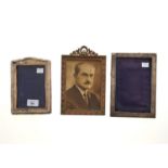 A GEORGE V  SILVER PHOTOGRAPH FRAME, 21 X 15CM, BY MANDER & SON, BIRMINGHAM 1912,   ANOTHER AND A