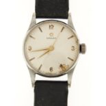MILITARY. A WWII BRITISH AIR MINISTRY ISSUE OMEGA STAINLESS STEEL PILOT'S OR NAVIGATOR'S WRISTWATCH,