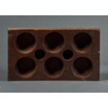 A SOLID MAHOGANY EIGHT WELL COIN TRAY, 20TH C, 24 X 43CM Condition report