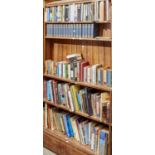 FIVE SHELVES OF BOOKS, MISCELLANEOUS SHELF STOCK TO INCLUDE CHARLES DICKENS LIBRARY, 18  VOLS