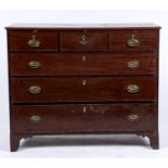 A REGENCY MAHOGANY CHEST OF DRAWERS, C1820, THE RECTANGULAR TOP WITH OVOLO MOULDING ABOVE THREE