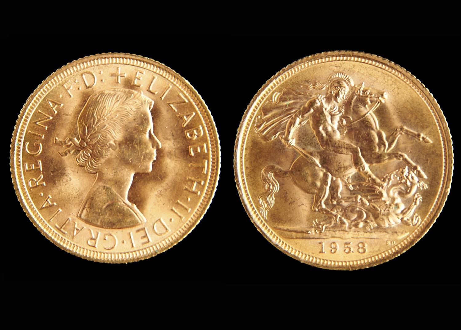 GOLD COIN. SOVEREIGN 1958