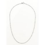 A 9CT WHITE GOLD BOX LINK NECKLET, 40CM L, IMPORT MARKED, LONDON 1978, 5.3G Good condition