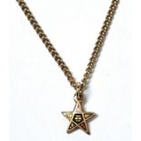 A GOLD NECKLET AND 9CT GOLD STAR CHARM, 54.5CM L, NECKLET MARKED 9K,  4.5G GOOD CONDITION