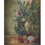 J BRACEGIRDLE, FL. MID 20TH C - FLOWER PIECES, TWO, BOTH SIGNED, OIL ON CANVAS, 69 X 41CM AND 42 X