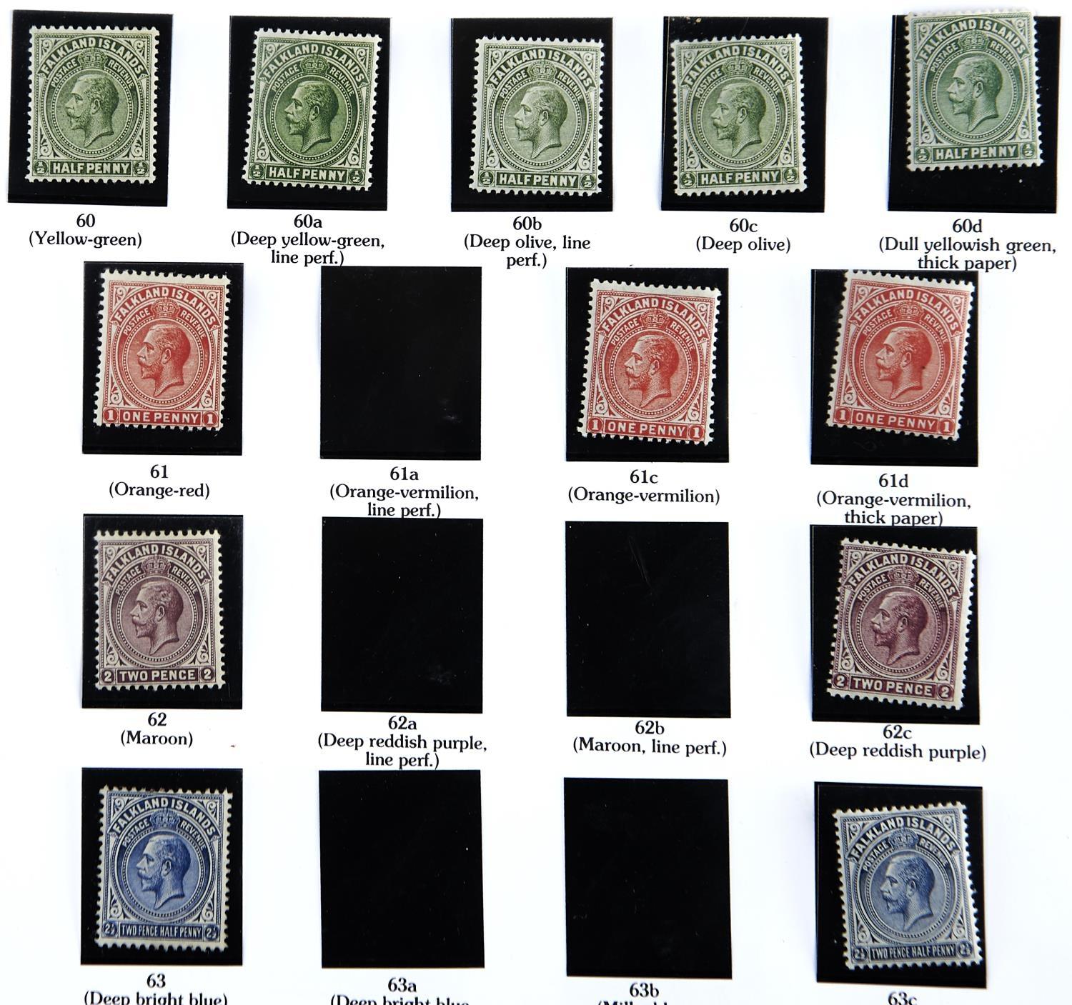 FALKLAND ISLANDS 1912-28 The KGV collection with mint 1912-20 1/2d (6), 1d (8, inc. a block of - Image 5 of 5