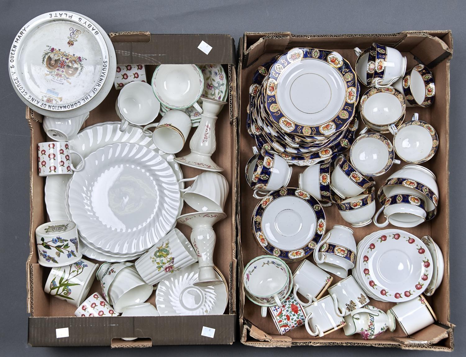 MISCELLANEOUS CERAMICS, TO INCLUDE A SHELLEY LATE FOLEY COMMEMORATIVE BABY'S PLATE FOR KING GEORGE