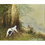 ENGLISH SCHOOL, 20TH-21ST CENTURY - GUN DOG AND GAME, INDISTINCTLY SIGNED, OIL ON CANVAS, 40 X