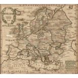 TWO ENGLISH LINEN MAP SAMPLERS OF ENDLAND AND WALES AND EUROPE, NELLIE SIMPSON'S WORK AND MARGARET