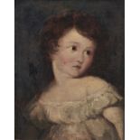 ENGLISH SCHOOL, 19TH C - PORTRAIT OF A YOUNG GIRL, HALF LENGTH, OIL ON PREPARED PANEL, 40 X 32CM