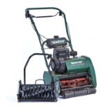 A QUALCAST CLASSIC PETROL 35S LAWNMOWER WITH QUICK EXCHANGE LAWN SCARIFIER CASSETTE Not tested,