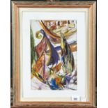 PATRICIA AUSTIN, 20TH/21ST CENTURY - THE RACE, SIGNED, SIGNED AGAIN AND INSCRIBED VERSO, OIL AND