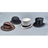 A LINCOLN, BENNETT & CO GENTLEMAN'S TOP HAT, SILK LINED WITH LEATHER INTERNAL RIM STAMPED LINCOLN