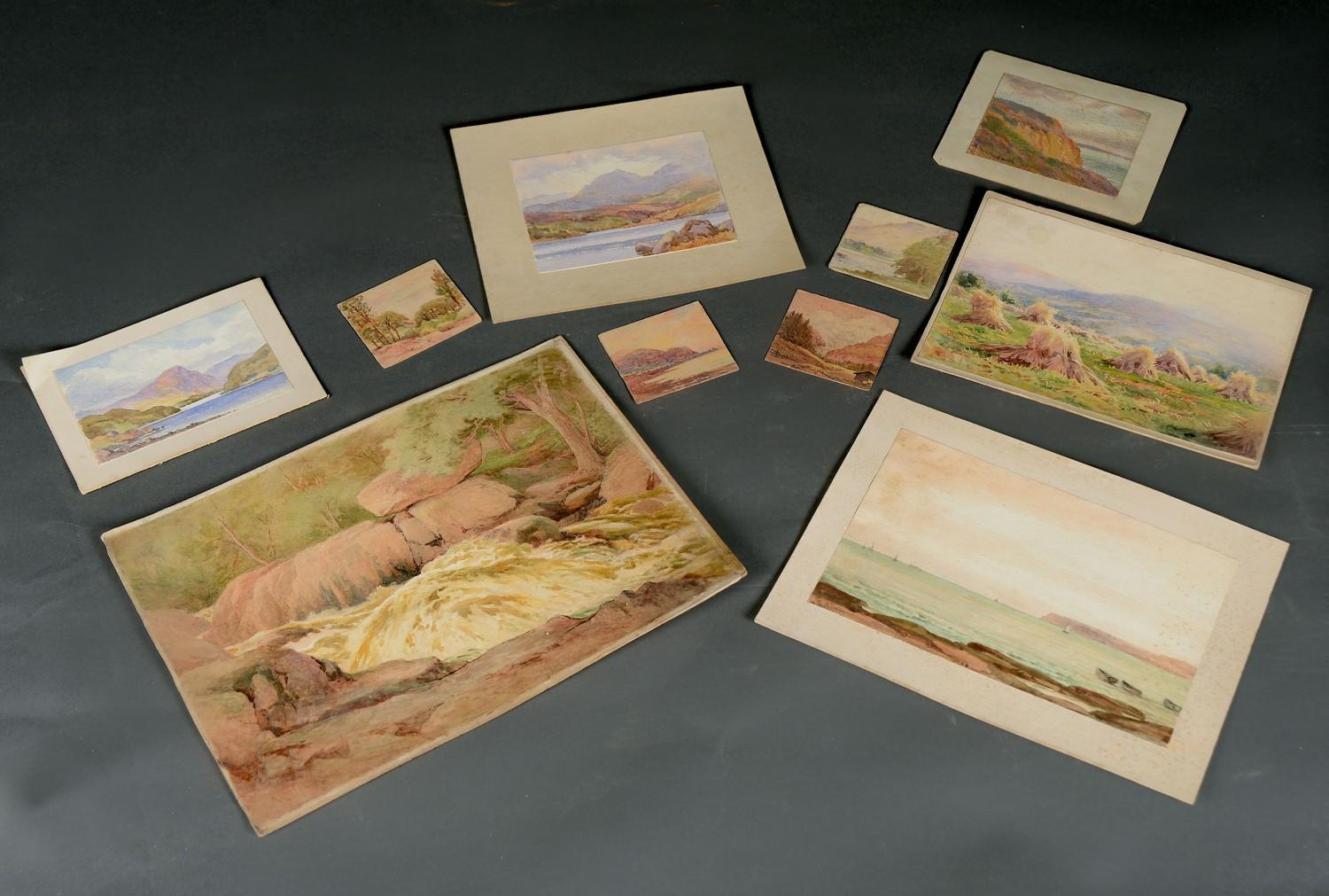 R CHRISTIE SMITH - LANDSCAPES, INCLUDING VIEWS TAKEN IN NORTH WALES AND TORBAY, EIGHT, WATERCOLOUR