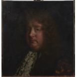 BRITISH SCHOOL, EARLY 18TH C - PORTRAIT OF A MAN, HEAD AND SHOULDERS, IN LACE CRAVAT, OIL ON CANVAS,