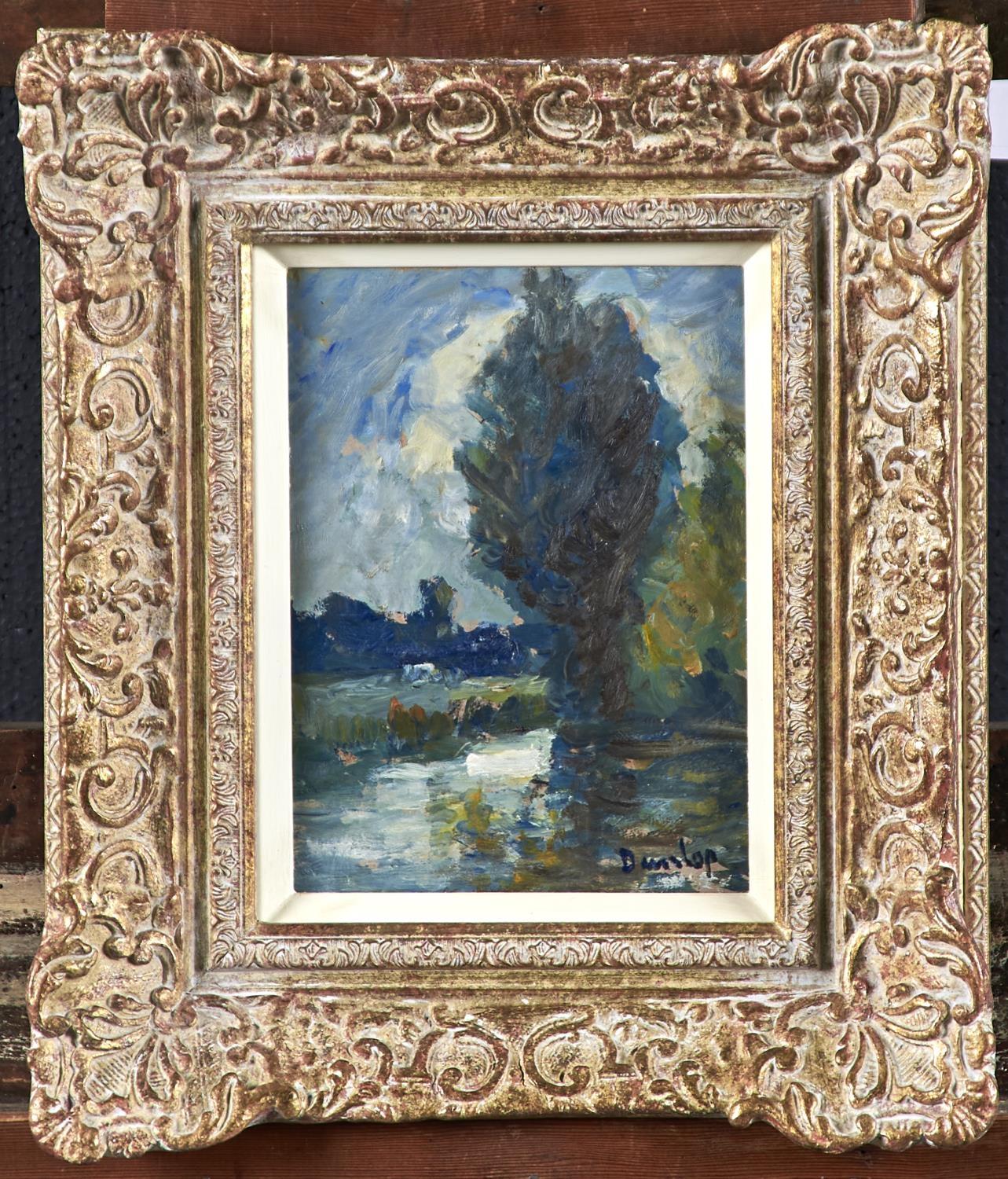 RONALD OSSORY DUNLOP, ARA, RBA (1894-1973) - BY THE ARUN, SIGNED, OIL ON BOARD, 22 X 16CM Good - Image 2 of 3