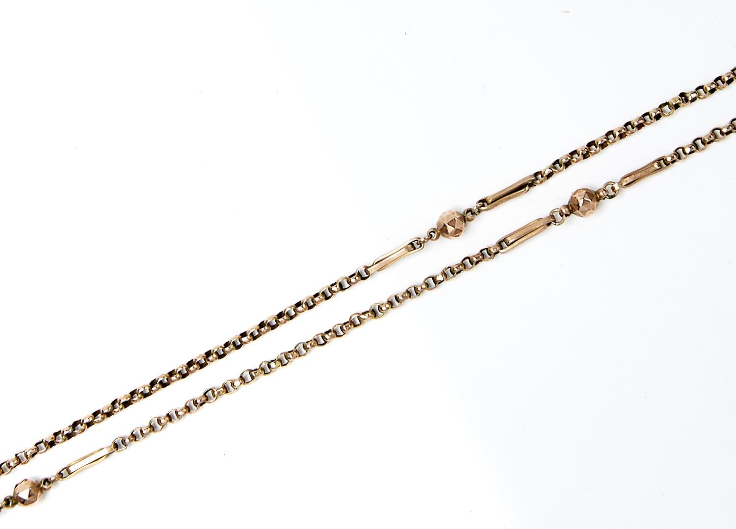 A GOLD NECKLET, 54CM L, 10.4G INC PLATED LOOP LIGHT WEAR