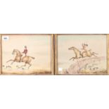 HENRY THOMAS ALKEN - HUNTING RECOLLECTIONS, A SET OF SIX, ETCHINGS, MOUNTED TO IMAGE, HAND COLOURED,
