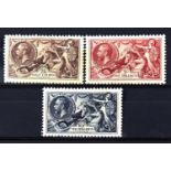 GREAT BRITAIN 1934 re-engraved 2/6d to 10/- Fine lightly mounted mint. SG 450 to 452 £575 (3)
