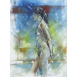 DAVID NAYLOR, 20TH/21ST CENTURY - FEMALE NUDE, SIGNED, OIL ON CANVAS, 40 X 30CM Good condition