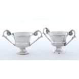 A PAIR OF ITALIAN MINIATURE SILVER CAMPANA VASES, APPROXIMATELY 50MM H, NAPLES, EARLY 19TH C, 1OZ