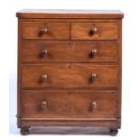 A VICTORIAN MAHOGANY CHEST OF DRAWERS, C1880, THE RECTANGULAR TOP WITH ROUNDED CORNERS ABOVE TWO