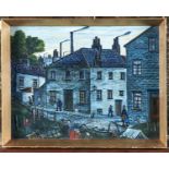 W V BROOKES, 1972 - "THE FOUNTAIN" PUBLIC HOUSE RADFORD MOUNT, SIGNED, SIGNED AGAIN, DATED,