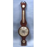 A VICTORIAN ROSEWOOD BAROMETER, JAS BARNES, EAST MARKET, GAINSBOROUGH, WITH ALCOHOL THERMOMETER, THE