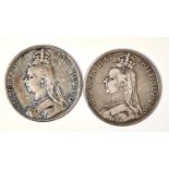 SILVER COINS.  CROWNS 1889 AND 1890