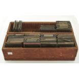 TWO DEAL BOXES OF 3¼ X 3¼" MAGIC LANTERN SLIDES, LATE 19TH / EARLY 20TH C, VARIOUS SUBJECTS, TO