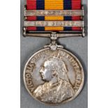 CAMPAIGN MEDAL. QUEEN'S SOUTH AFRICA MEDAL, TWO CLASPS, CAPE COLONY AND TRANSVAAL 27617 CORPL J W