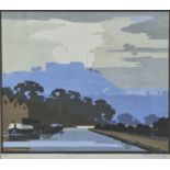 EDWARD LOXTON KNIGHT, RBA, (1905-1993) - NOTTINGHAM CASTLE, COLOUR WOODCUT, SIGNED BY THE ARTIST