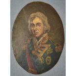 AFTER JOHN HOPPNER - PORTRAIT OF HORATIO, 1ST VISCOUNT NELSON, BUST LENGTH, OVAL, 15.5 X 11CM,