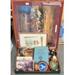 A quantity of Royal Navy ephemera, a souvenir booklet, framed prints, etc, modern