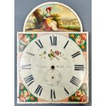 A Victorian break arched and painted longcase clock dial, mid 19th c, inscribed Anderton