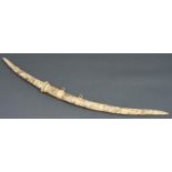 Japanese edged weapons. A wakizashi blade with ivory saya, 19th c, with ivory tsuba, the finely
