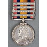 Campaign medal. Queen's South Africa Medal, four clasps, orange free state, Transvaal, South