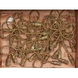 A set of fourteen brass knotted rope curtain ties, 32cm Good condition