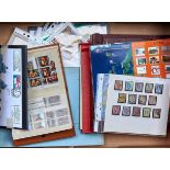 Postage stamps. A collection and miscellaneous ranges on leaves, to include Great Britain M & U,