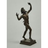 An Italian bronze sculpture of The Dancing Faun, after the antique, late 19th c, uneven light