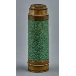 An English 1.5" brass refracting telescope with shagreen barrel, early 19th c Lacks lenses, tube