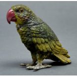 A cold painted spelter parrot novelty inkwell, early 20th c, 10cm h Beak re-painted; slight wear