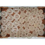 A cut glass suite, early 20th c, of champagne and wine glasses (42) As a lot in good condition