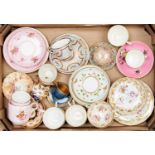 A collection of mainly Victorian bone china teaware, c1870-early 20th c, including Royal