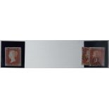 Great Britain Postage stamps 1841 1d, red-brown G H, fine mint with full gum and margins, used (