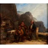 William Shayer (1787-1879) - Fisherfolk on the Coast, signed (Wm Shayer Senr), oil on canvas, 29 x