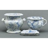 Five Copeland and Copeland and Garratt blue printed earthenware chamber articles, mid 19th c, of