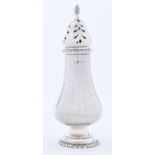 A George V gadrooned baluster silver sugar caster and cover, 19cm h, by Vale Bros & Sermon,